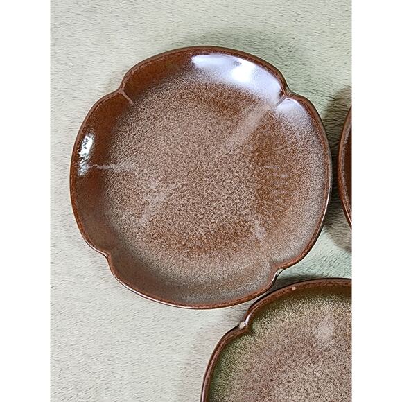 Frankoma Pottery Saucers Plate Plainsman Peach Mountain 5E Brown 5 3/4" Vintage - Picture 2 of 13
